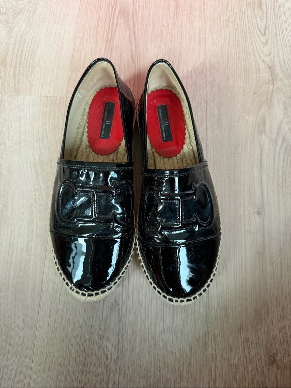 Carolina Herrera Black Patent Slip-On Loafers